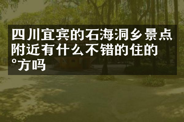 四川宜宾的石海洞乡景点附近有什么不错的住的地方吗