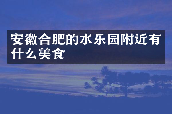 安徽合肥的水乐园附近有什么美食