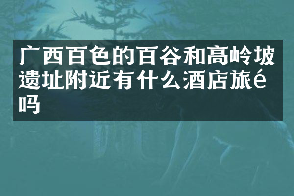 广西百色的百谷和高岭坡遗址附近有什么酒店旅馆吗