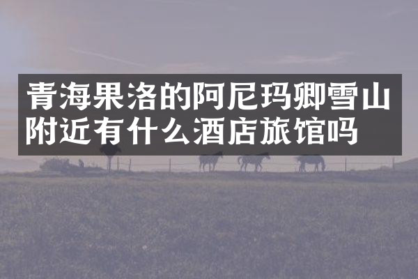 青海果洛的阿尼玛卿雪山附近有什么酒店旅馆吗