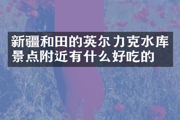 新疆和田的英尔力克水库景点附近有什么好吃的