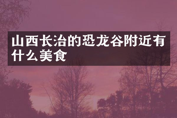 山西长治的恐龙谷附近有什么美食