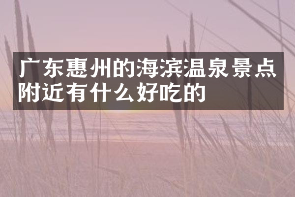 广东惠州的海滨温泉景点附近有什么好吃的
