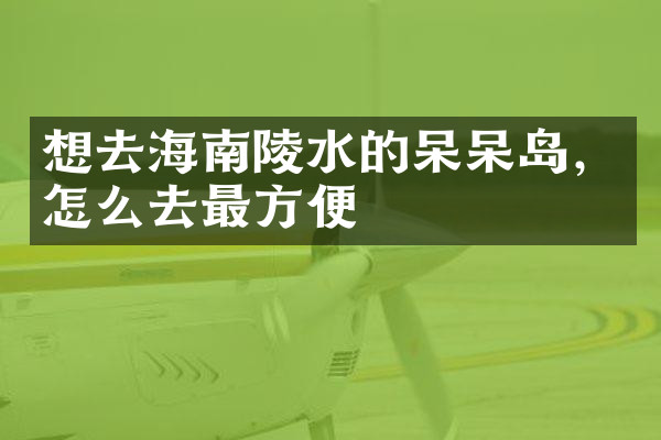想去海南陵水的呆呆岛，怎么去最方便