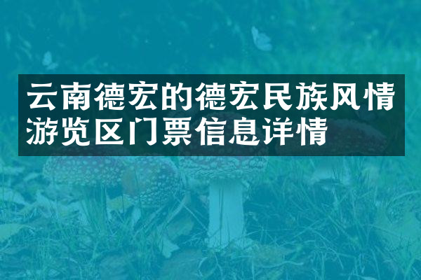 云南德宏的德宏民族风情游览区门票信息详情