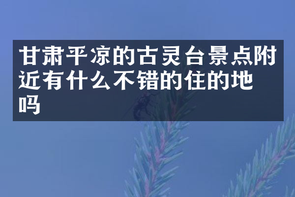 甘肃平凉的古灵台景点附近有什么不错的住的地方吗