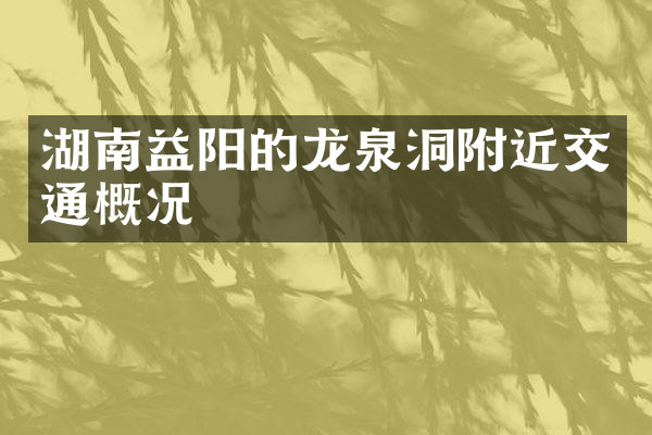 湖南益阳的龙泉洞附近交通概况