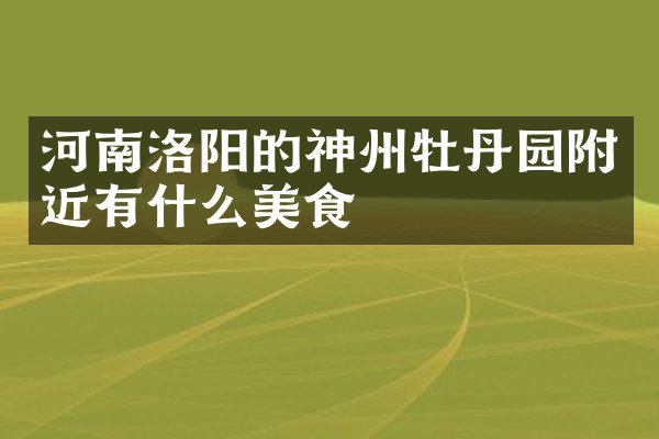 河南洛阳的神州牡丹园附近有什么美食