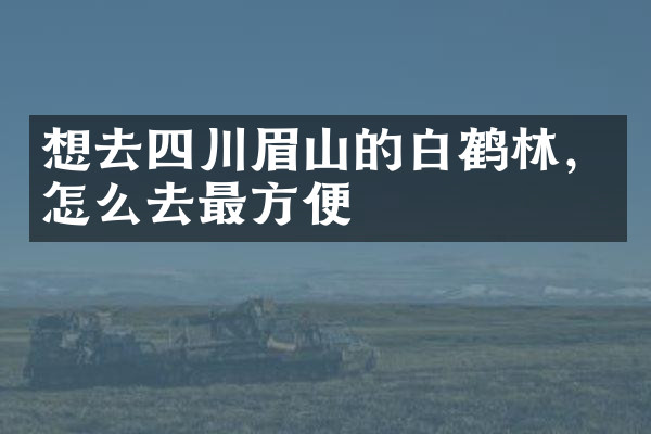 想去四川眉山的白鹤林，怎么去最方便