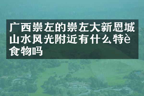 广西崇左的崇左大新恩城山水风光附近有什么特色食物吗