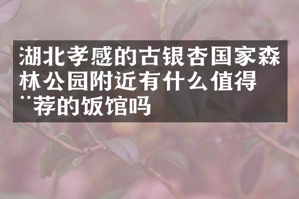 湖北孝感的古银杏国家森林公园附近有什么值得推荐的饭馆吗