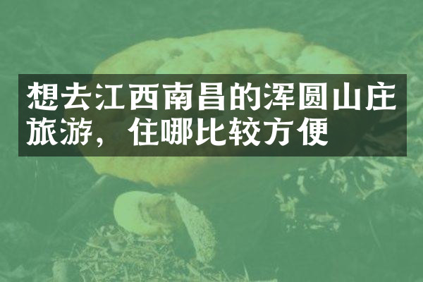 想去江西南昌的浑圆山庄旅游，住哪比较方便