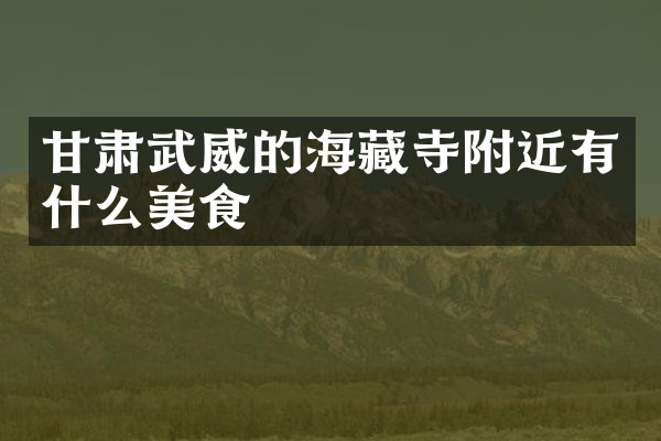 甘肃武威的海藏寺附近有什么美食