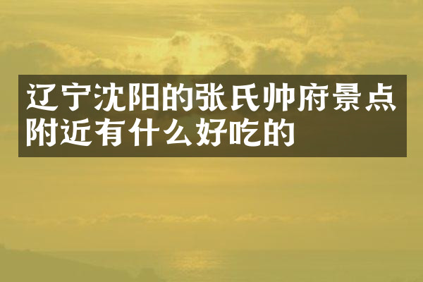辽宁沈阳的张氏帅府景点附近有什么好吃的