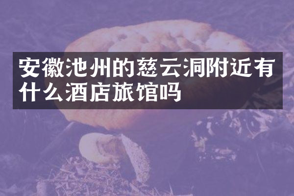 安徽池州的慈云洞附近有什么酒店旅馆吗