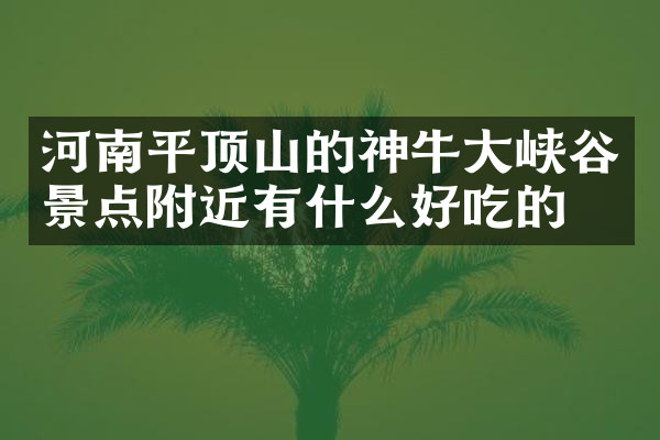 河南平顶山的神牛大峡谷景点附近有什么好吃的