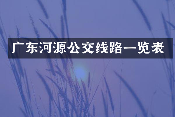 广东河源公交线路一览表