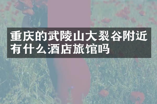 重庆的武陵山大裂谷附近有什么酒店旅馆吗