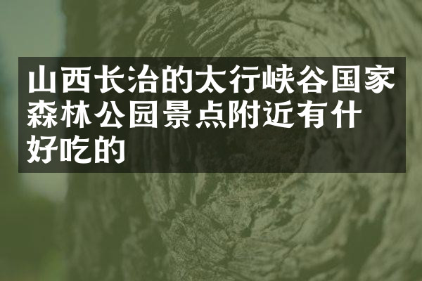 山西长治的太行峡谷国家森林公园景点附近有什么好吃的