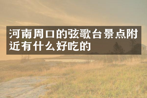 河南周口的弦歌台景点附近有什么好吃的