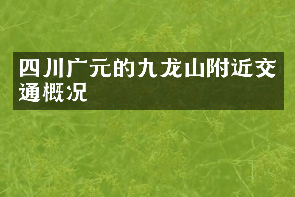 四川广元的九龙山附近交通概况
