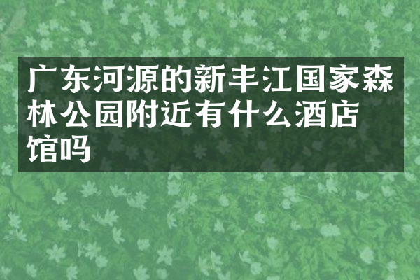 广东河源的新丰江国家森林公园附近有什么酒店旅馆吗