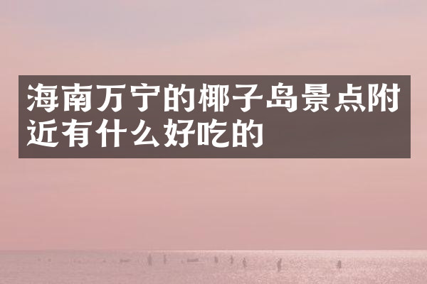 海南万宁的椰子岛景点附近有什么好吃的