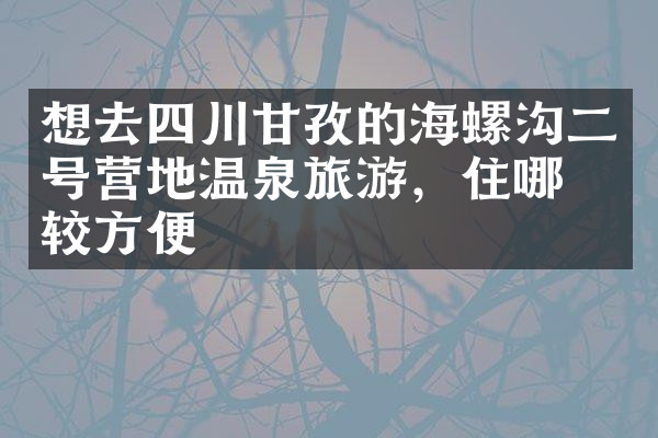 想去四川甘孜的海螺沟二号营地温泉旅游，住哪比较方便