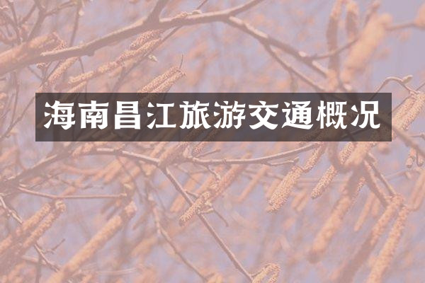 海南昌江旅游交通概况