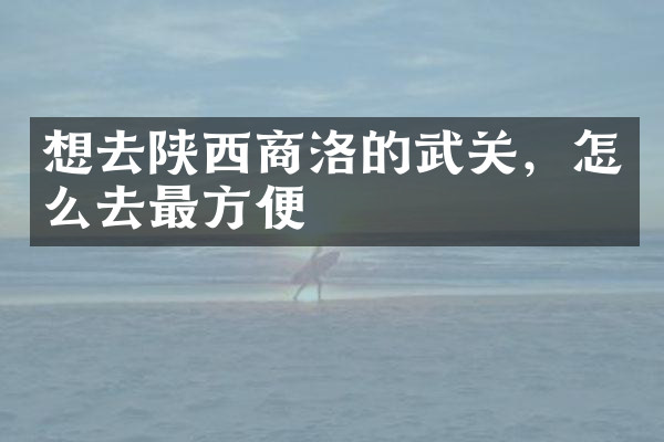 想去陕西商洛的武关，怎么去最方便