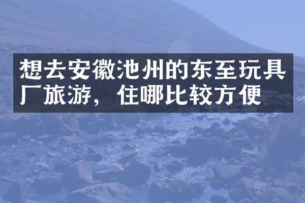 想去安徽池州的东至玩具厂旅游，住哪比较方便