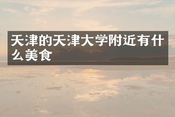 天津的天津大学附近有什么美食