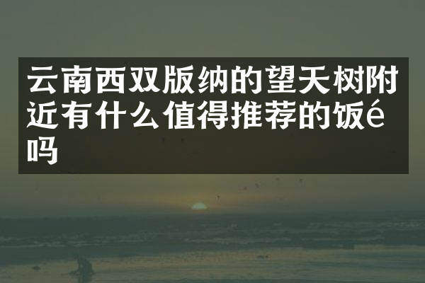 云南西双版纳的望天树附近有什么值得推荐的饭馆吗