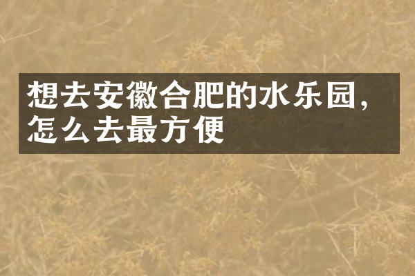 想去安徽合肥的水乐园，怎么去最方便