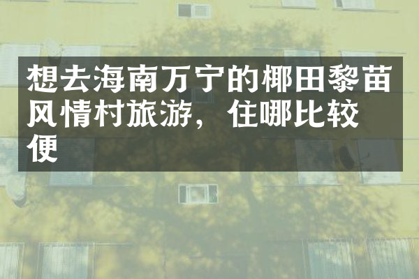 想去海南万宁的椰田黎苗风情村旅游，住哪比较方便