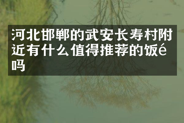 河北邯郸的武安长寿村附近有什么值得推荐的饭馆吗
