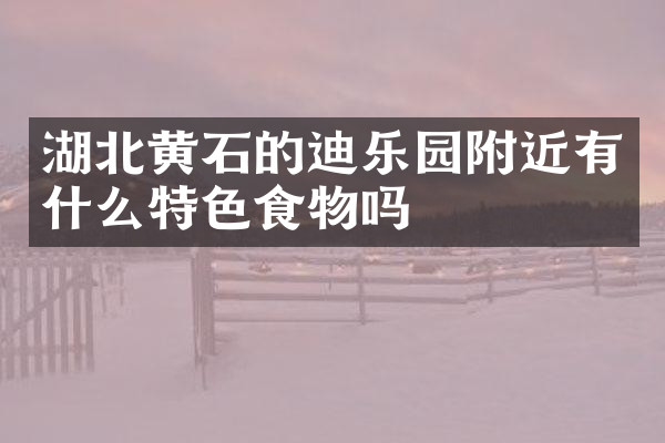 湖北黄石的迪乐园附近有什么特色食物吗