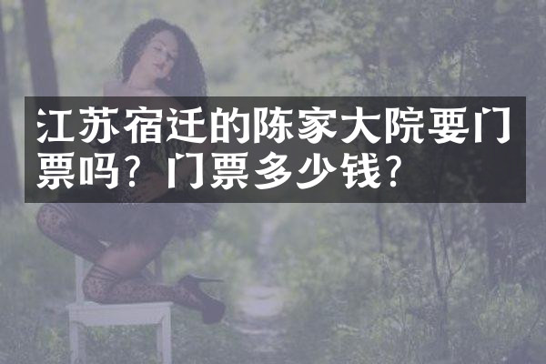 江苏宿迁的陈家大院要门票吗？门票多少钱？