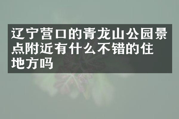 辽宁营口的青龙山公园景点附近有什么不错的住的地方吗