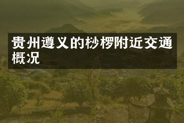贵州遵义的桫椤附近交通概况