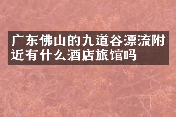 广东佛山的九道谷漂流附近有什么酒店旅馆吗