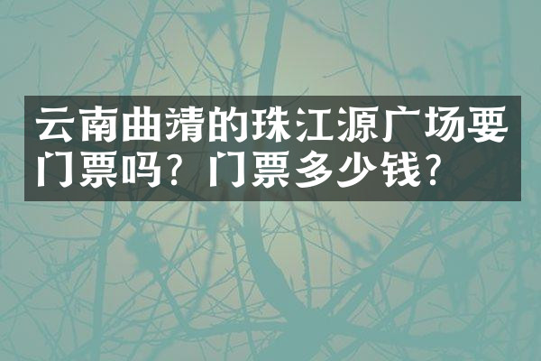 云南曲靖的珠江源广场要门票吗？门票多少钱？