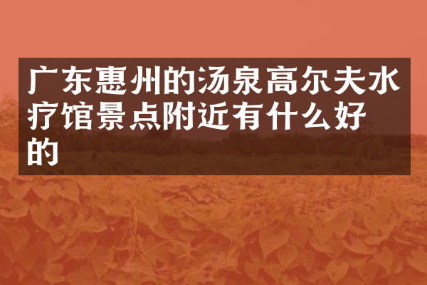 广东惠州的汤泉高尔夫水疗馆景点附近有什么好吃的