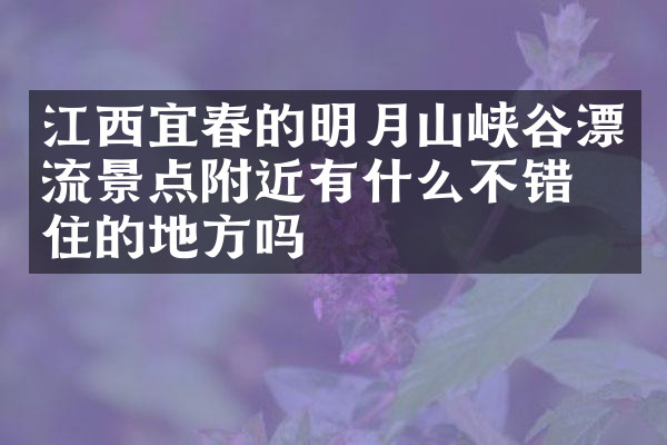 江西宜春的明月山峡谷漂流景点附近有什么不错的住的地方吗