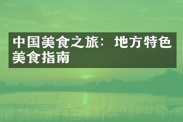 中国美食之旅：地方特色美食指南