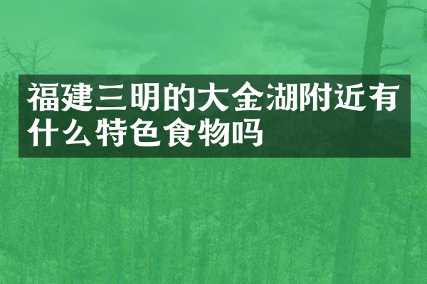 福建三明的大金湖附近有什么特色食物吗