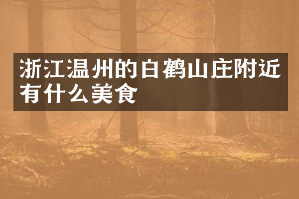 浙江温州的白鹤山庄附近有什么美食