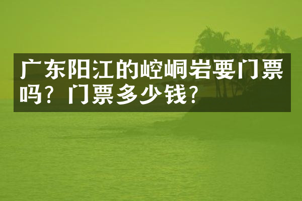 广东阳江的崆峒岩要门票吗？门票多少钱？
