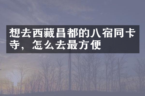 想去西藏昌都的八宿同卡寺，怎么去最方便