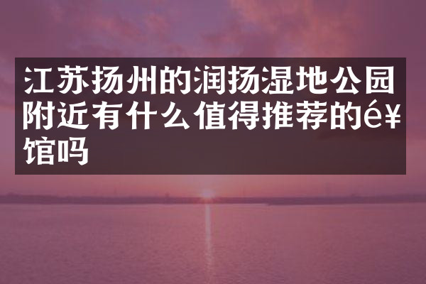 江苏扬州的润扬湿地公园附近有什么值得推荐的饭馆吗